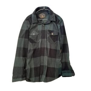Freedom Foundry Green Black Checked Flannel Mens Large